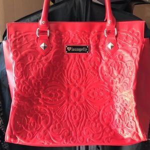 Loungefly Red on Red Lattice Skull Bag
